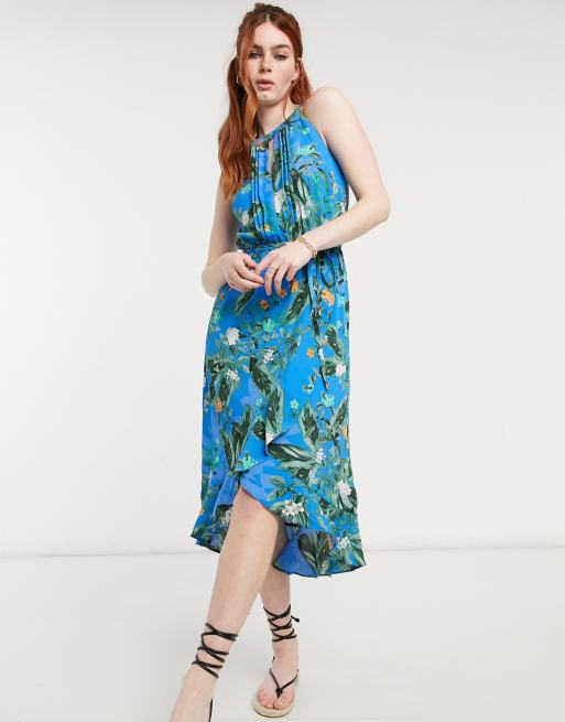 Oasis halter 2025 cupro midi dress