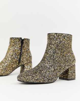 gold glitter boots