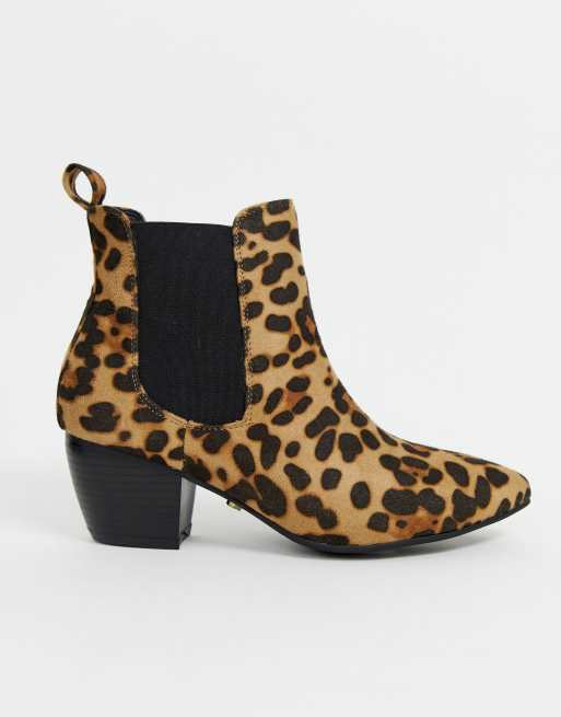 Oasis heeled chelsea boots in leopard print | ASOS