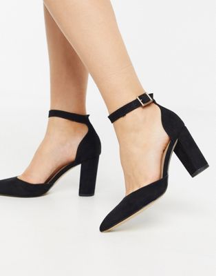 Oasis heeled court shoes in black | ASOS