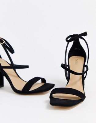 Oasis heeled sandals in black | ASOS