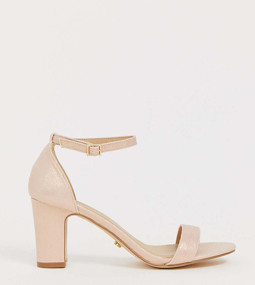 Oasis heeled sandals in nude-White