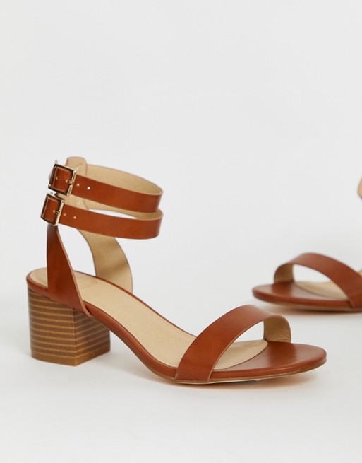 Oasis heeled sandals in tan