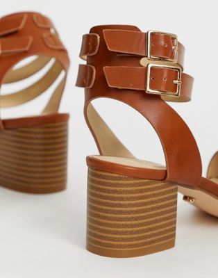 Oasis heeled sandals in tan | ASOS
