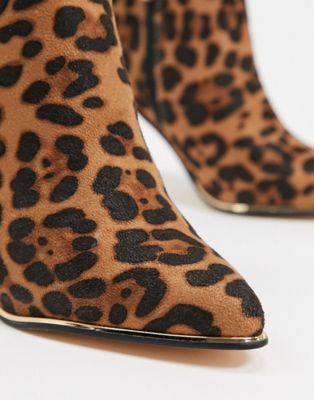 Oasis heeled shoe boots in leopard 