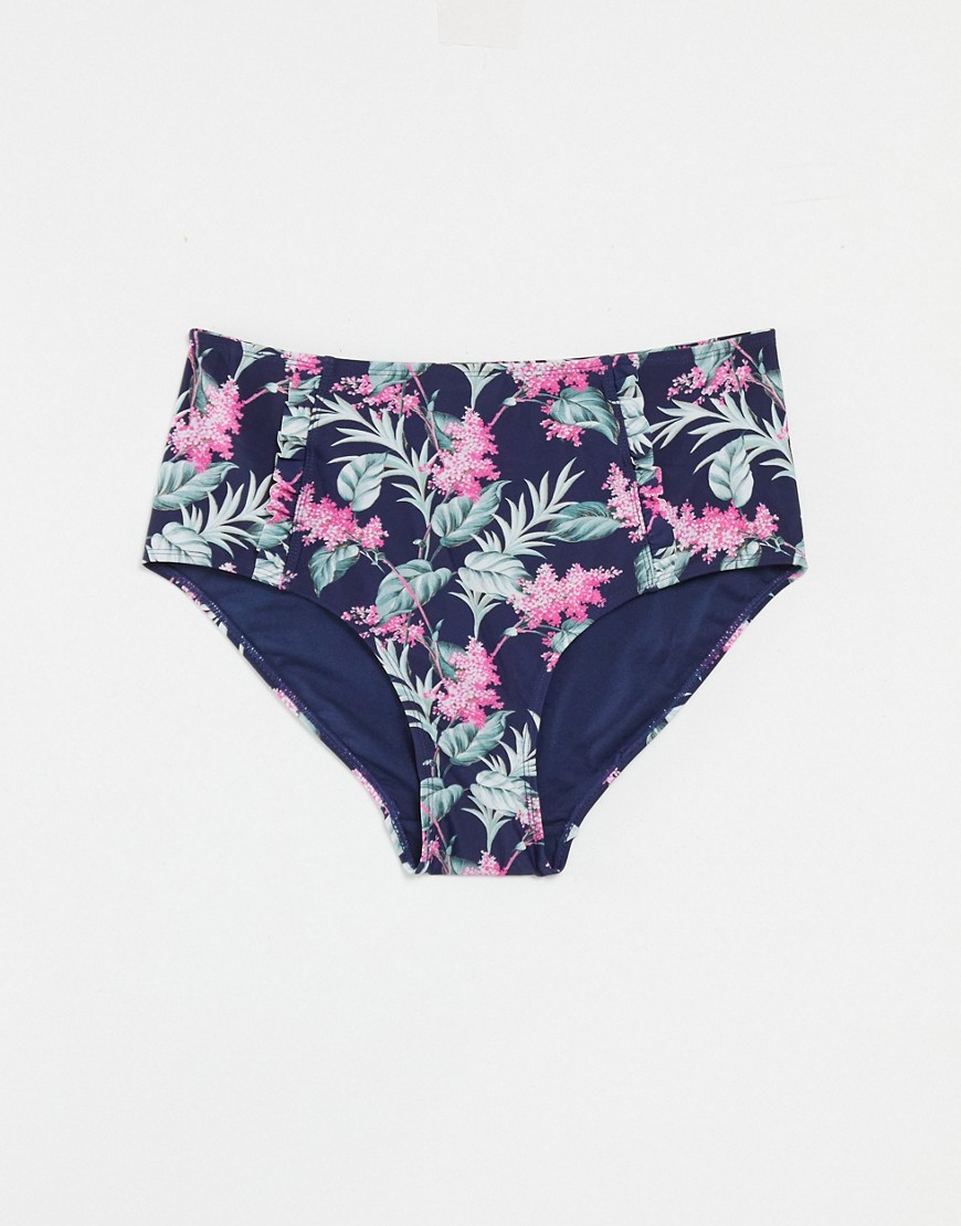 Oasis high waisted bikini bottoms in floral-Multi