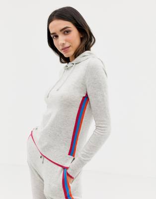 Oasis hoodie with rainbow stripe in gray-Multi