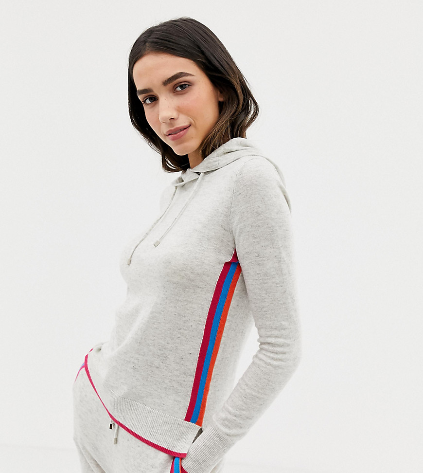 Oasis hoodie with rainbow stripe in gray-Multi