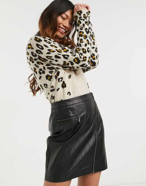 Oasis leopard shop print jumper