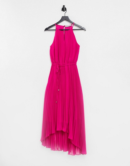 Oasis keyhole midi dress in pink