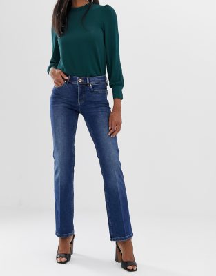 Oasis kick flare jeans in dark wash-Blues