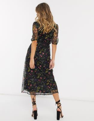 oasis frieda floral midi dress