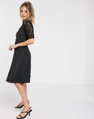 oasis grey lace top midi dress