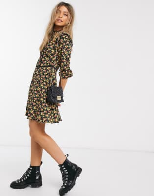 oasis smudge print skater dress