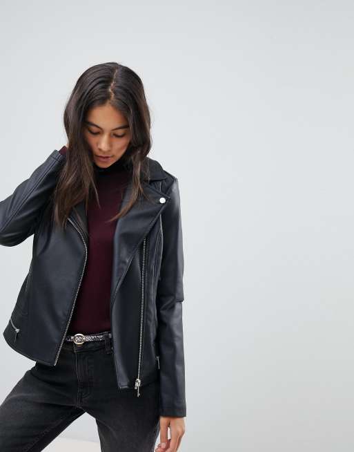 Oasis faux leather sales biker jacket