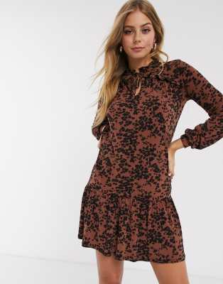 long sleeve drop waist dress