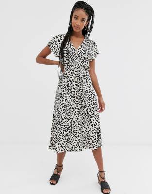 oasis spot button through dress