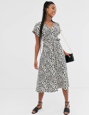 leopard wrap midi dress oasis