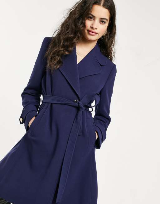 Royal Blue Robe Wrap Coat - Ready-to-Wear 1AAWHM