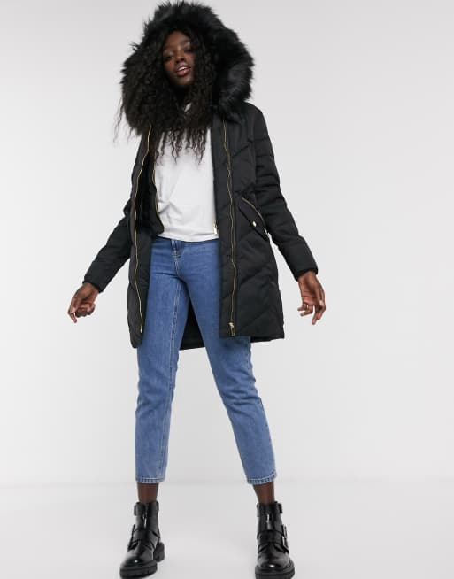 Oasis black hot sale padded coat