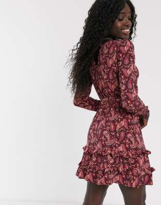 Oasis long sleeved dress with frill hem 