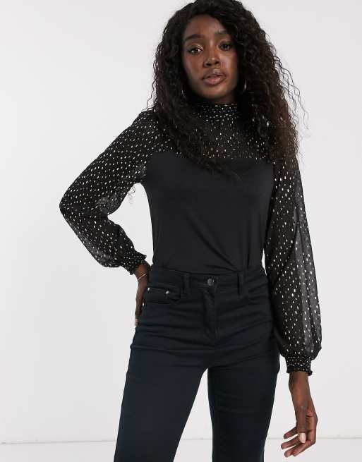 Mesh 2025 blouse zwart