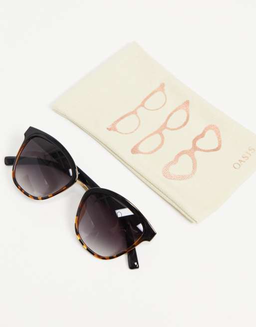 Oasis Metal Insert Sunglasses In Black Asos 2290