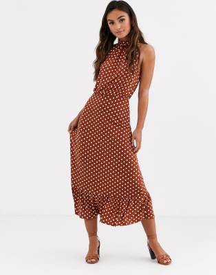 polka dot tan dress