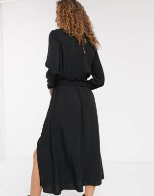 oasis black bow dress