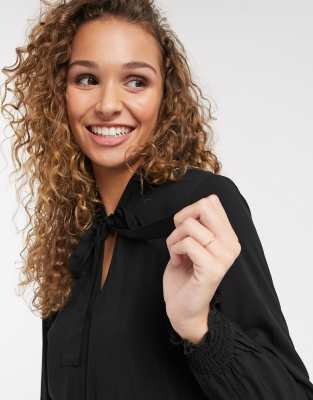 oasis black bow dress