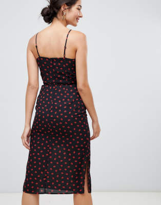 oasis animal high neck midi dress