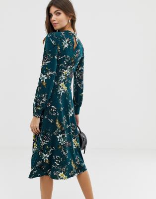 oasis printed midi dress