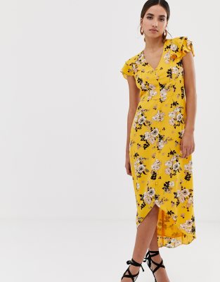 oasis yellow floral dress