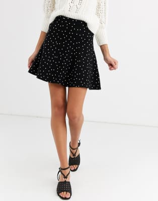 oasis black and white skirt