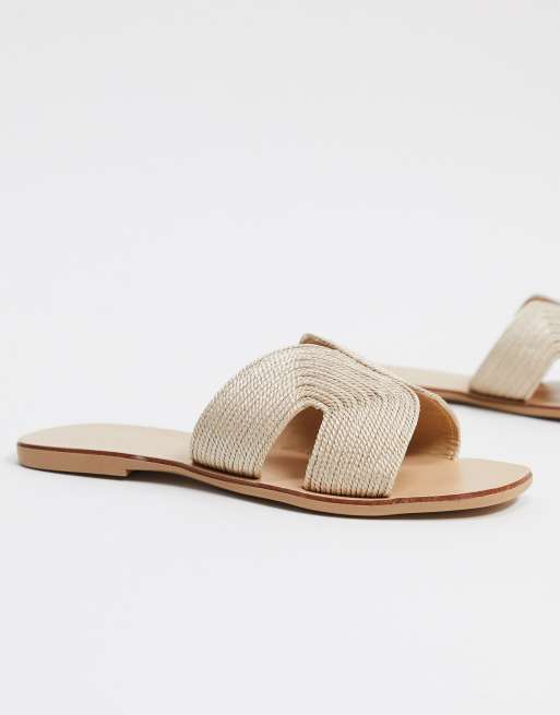 Oasis Mules en paille tress e Naturel