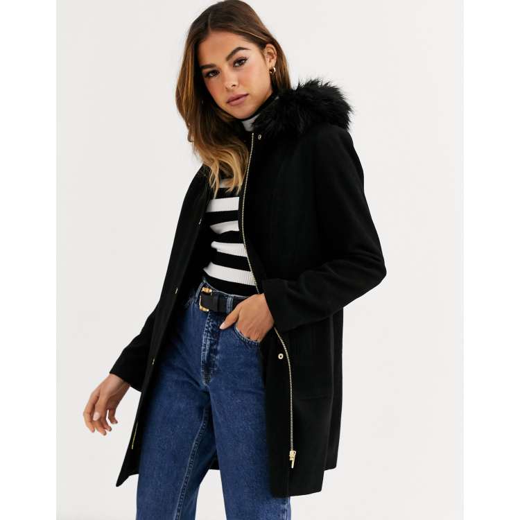 Oasis faux fur trim hooded sales parka