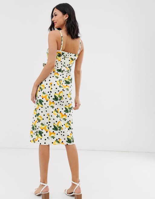 Oasis lemon 2025 print dress