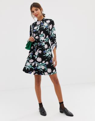 oasis floral skater shirt dress