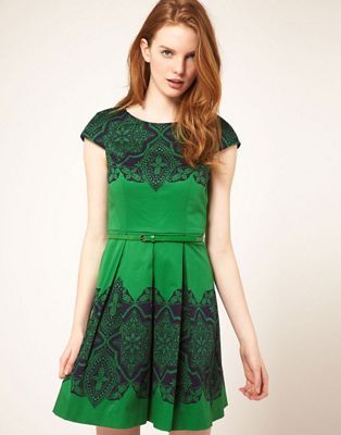 oasis green lace dress
