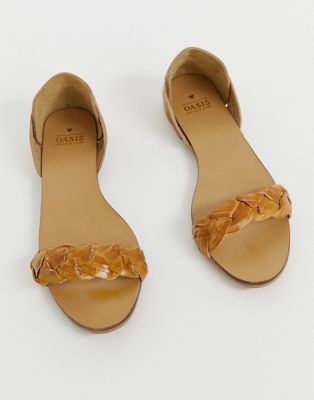 Oasis plaited huarache sandals in tan 