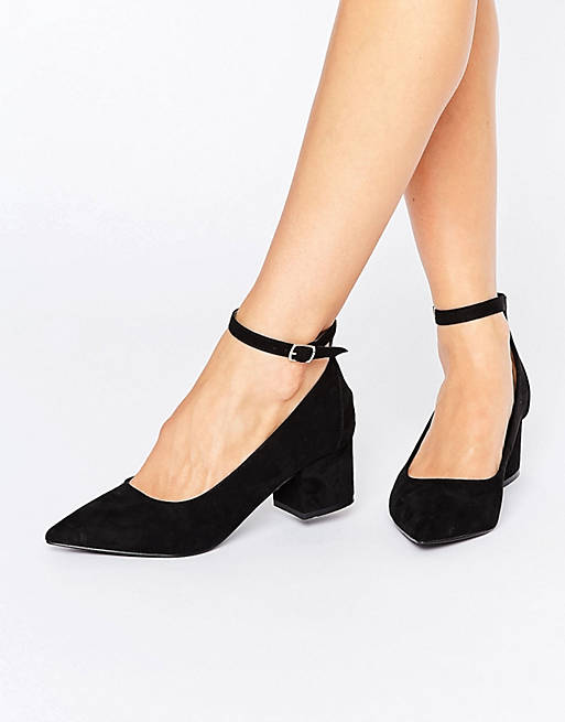 Oasis Pointed Block Heel With Ankle Strap | ASOS