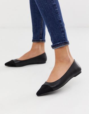 Oasis pointed flat shoes in black | ASOS