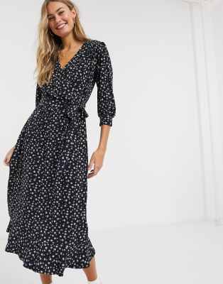 oasis crushed ditsy midi dress