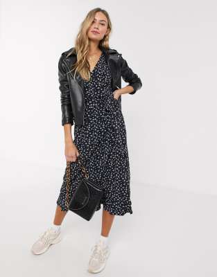 oasis navy polka dot dress