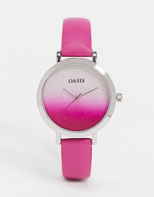 Oasis purple stainless steel watch