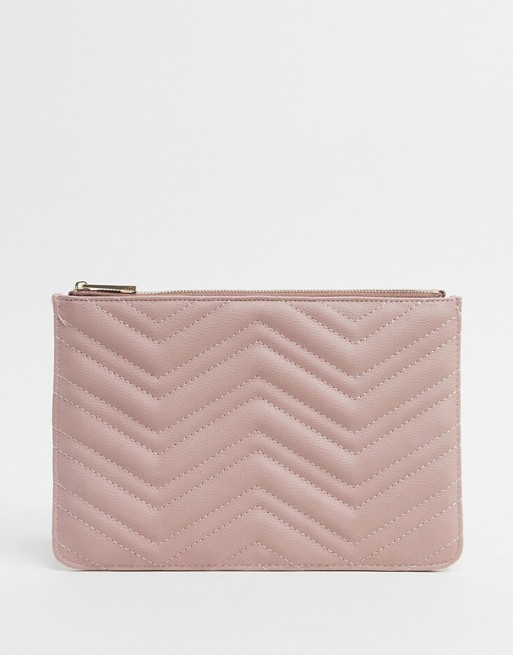 Oasis quilted pouch purse in pink