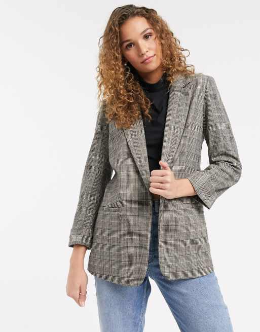 Oasis - Rechte geruite blazer