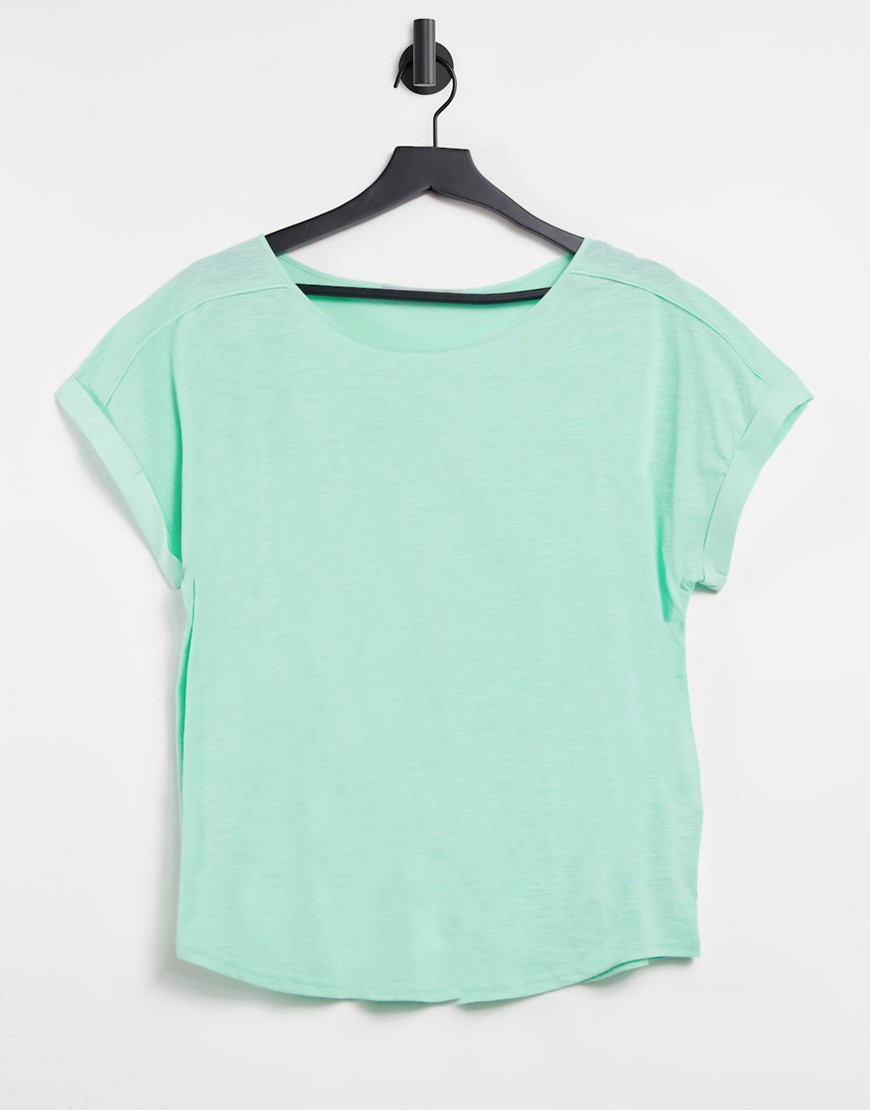 Oasis roll sleeve t-shirt in pale green