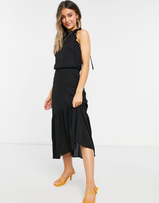 Oasis high neck midi hotsell dress black