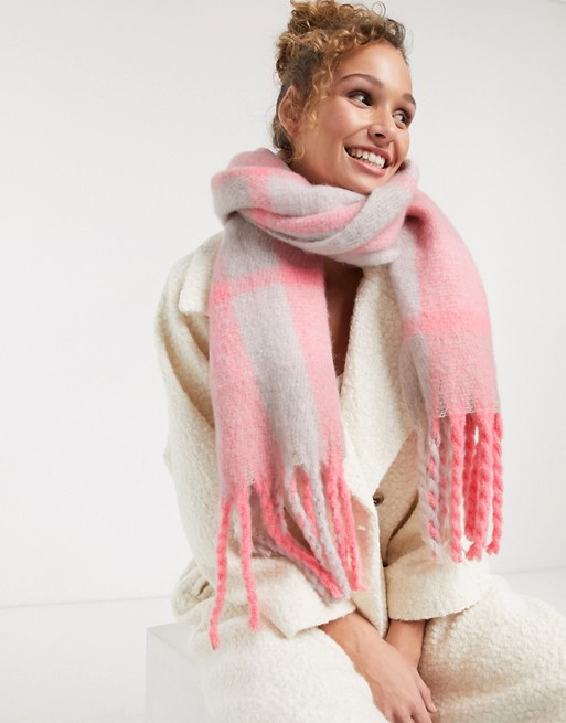 Oasis scarf in pink check
